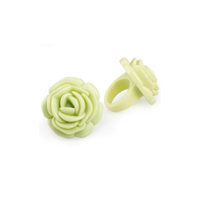 ANELLO CON ROSA VERDE D3.3X3.5